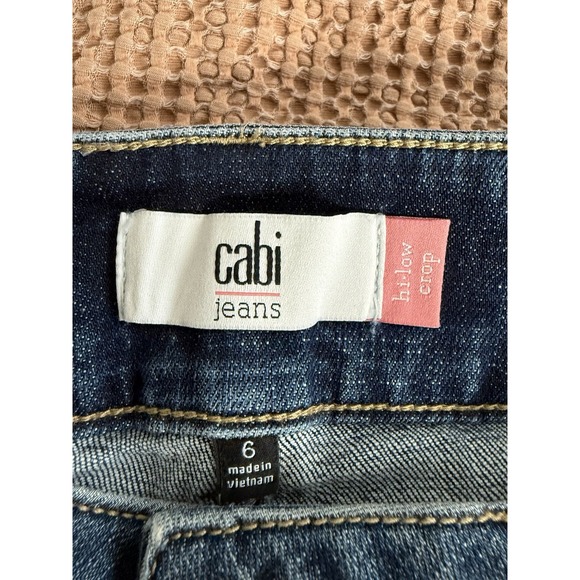 Cabi Jeans Womens 6 Blue High Low Crop Two Tone Stripe #6281 - Picture 3 of 9